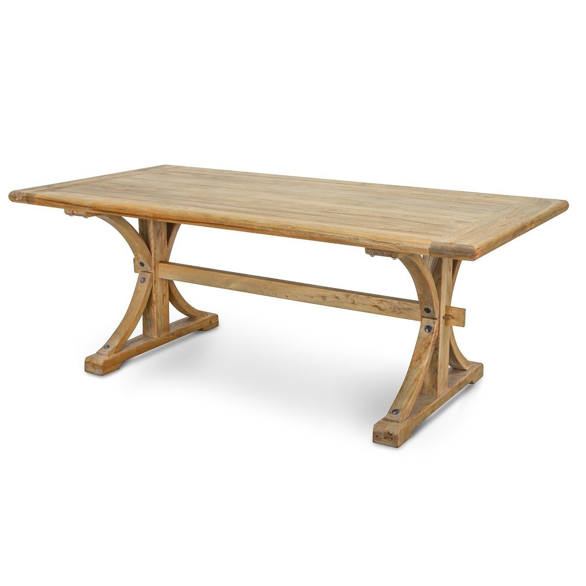 Alba Reclaimed Elm Wood Dining Table 2M - Natural - Dining Tables