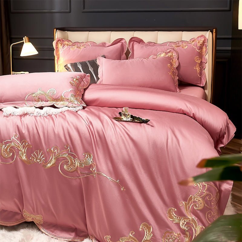 Alexandra Pink Luxury Duvet Cover Set (1000 TC) - Duvet Covers