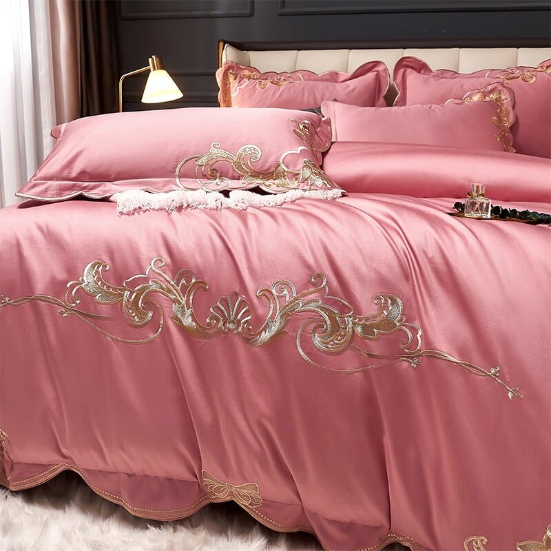 Alexandra Pink Luxury Duvet Cover Set (1000 TC) - Duvet Covers