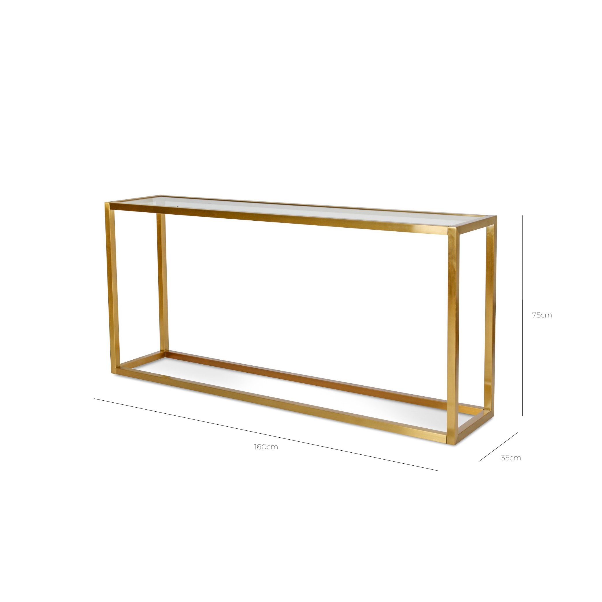 Amelia Glass Console Table - Gold Base - Console