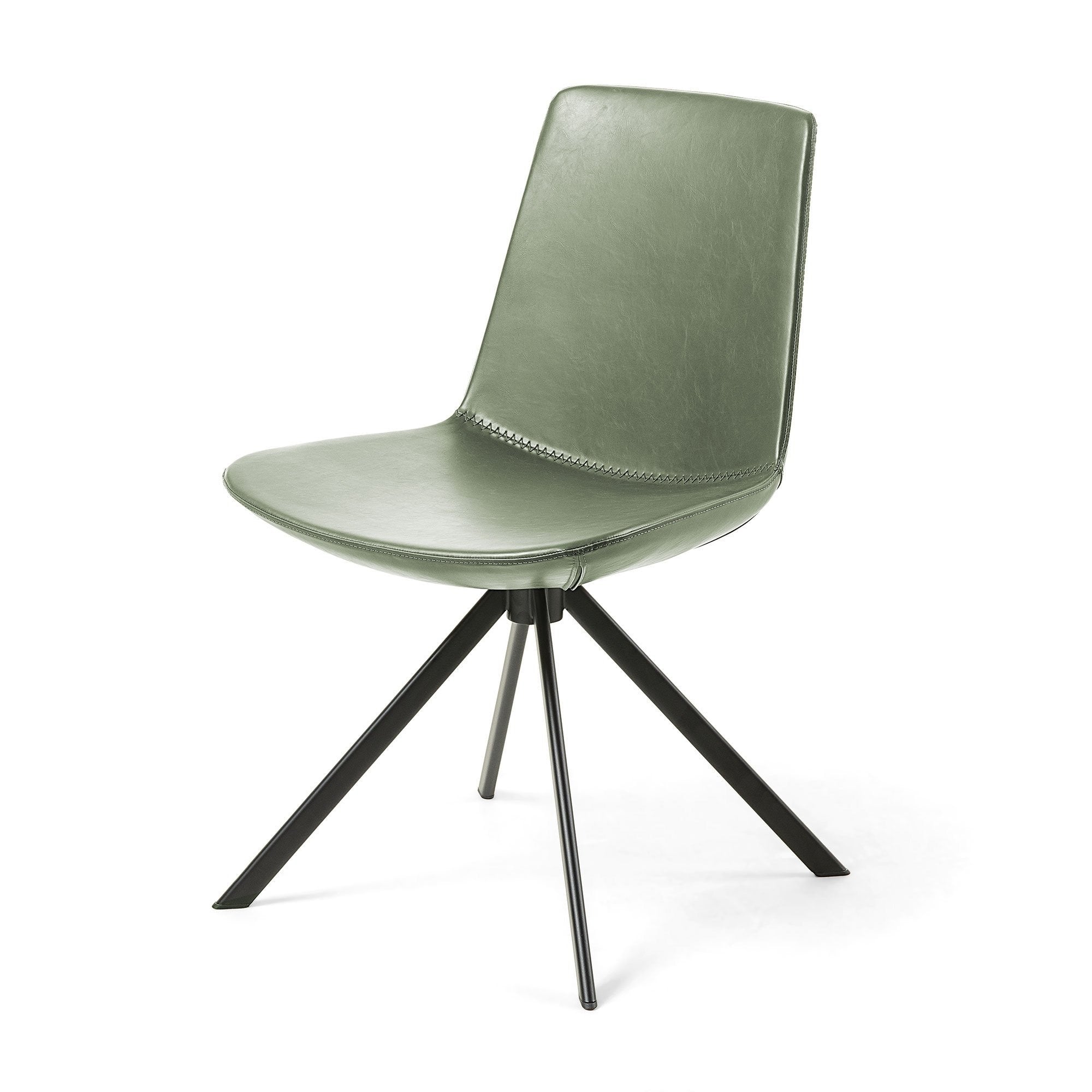 Amelia Leather Dining Chair - Green - Dining Chairs