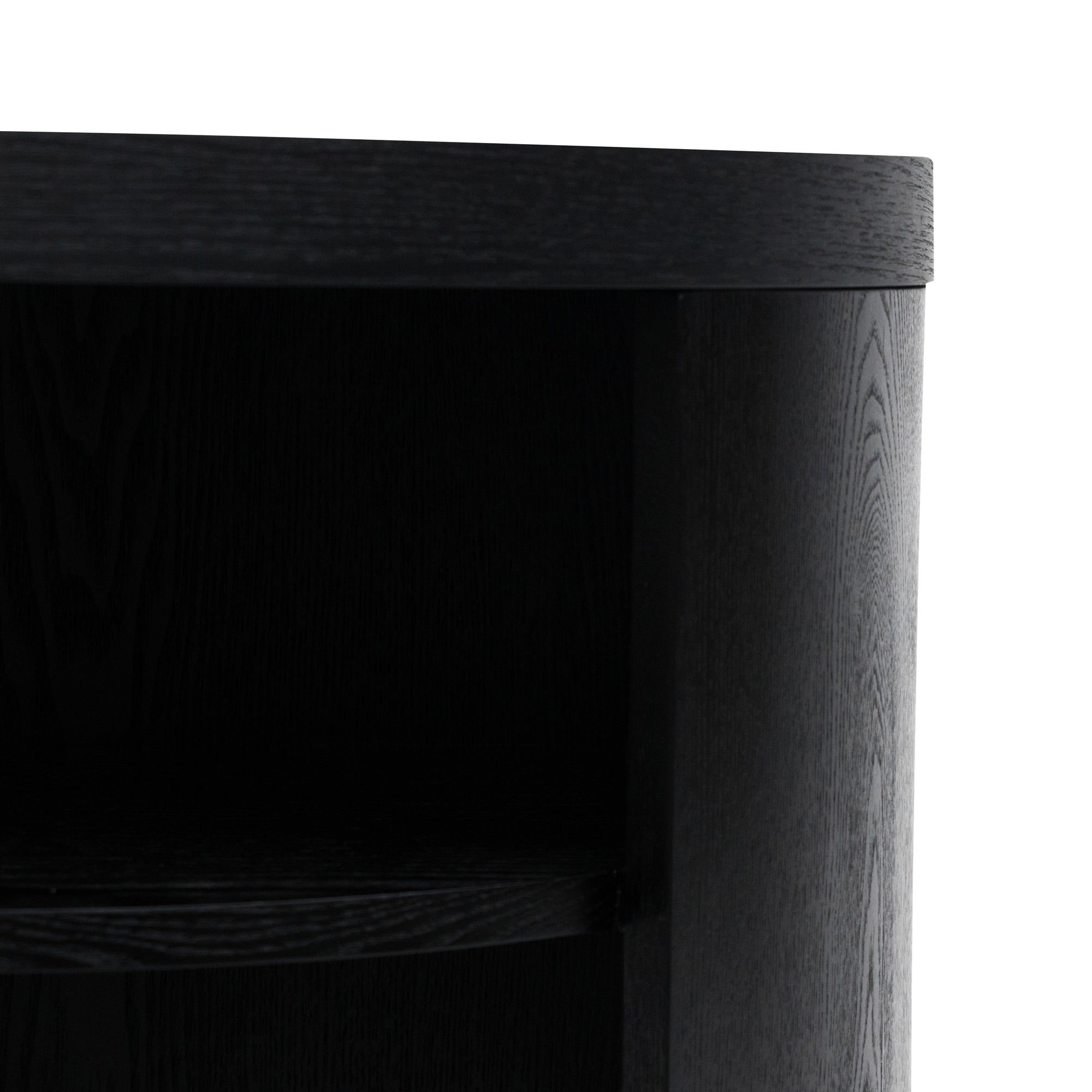 Amelia Round Wooden Bedside Table - Black Mountain - Bedside Tables
