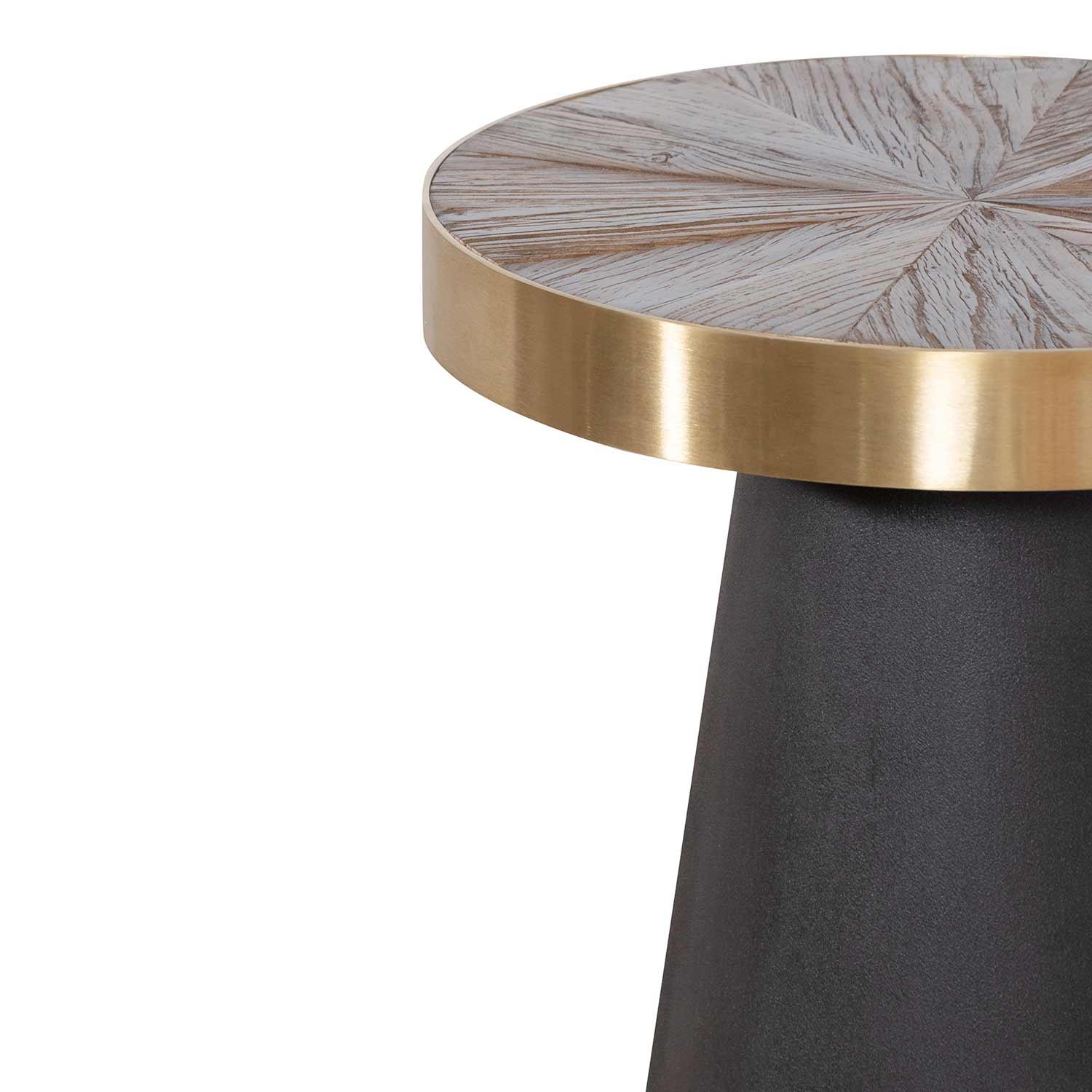 Amira Side Table - Natural Top with Dark Grey Base - Bedside Tables