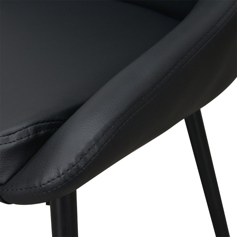 Angelo Dining Chair - Black Leather - Dining Chairs
