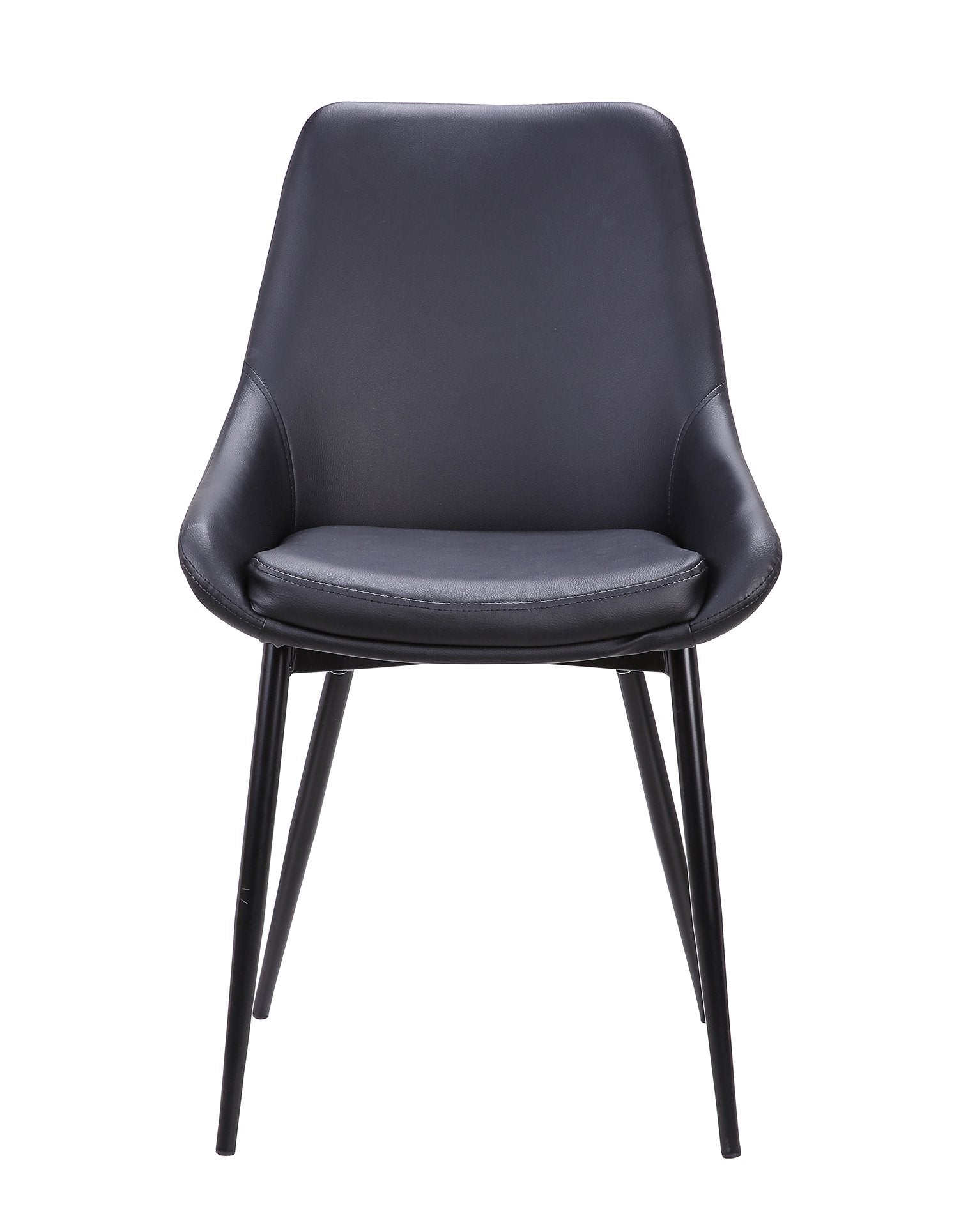 Angelo Dining Chair - Black Leather - Dining Chairs
