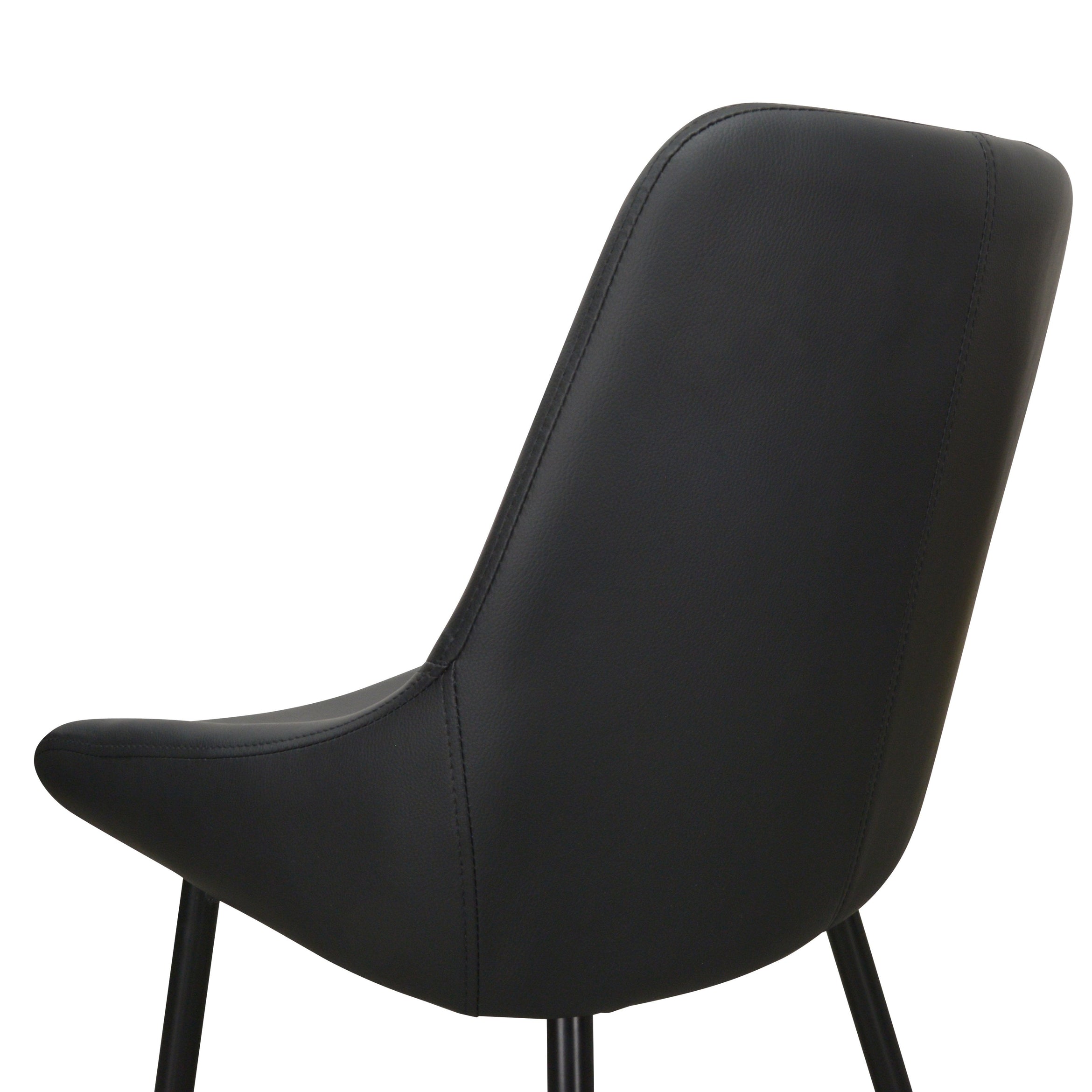 Angelo Dining Chair - Black Leather - Dining Chairs