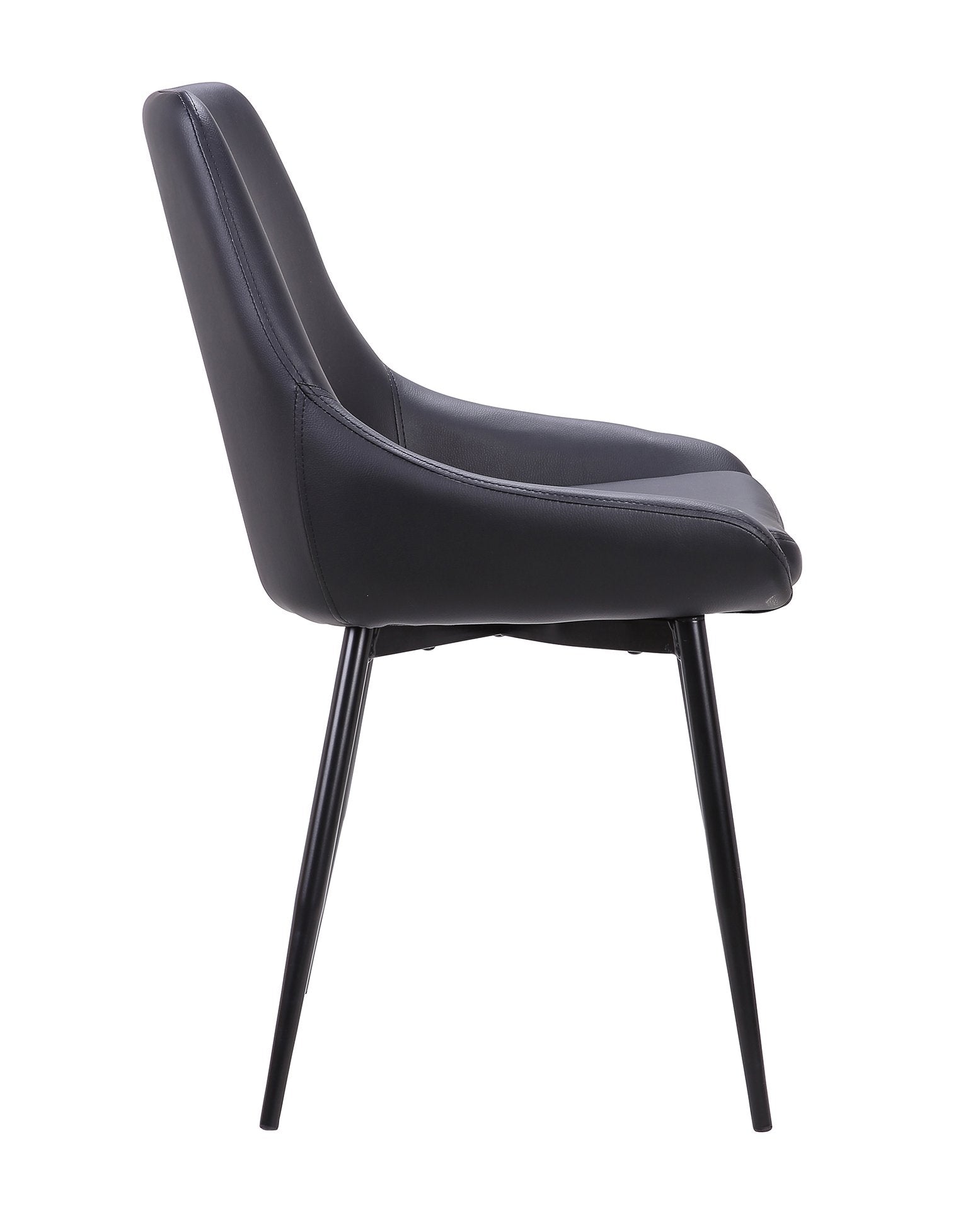 Angelo Dining Chair - Black Leather - Dining Chairs