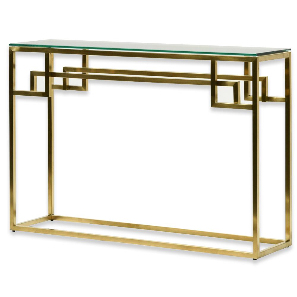 Anzu Glass Console Table - Gold Base - Console