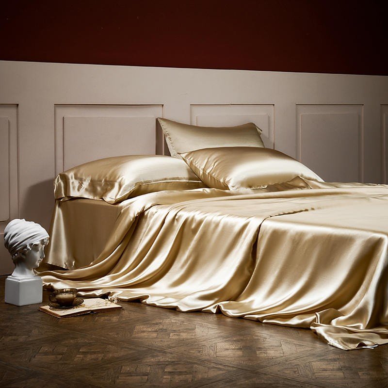 Arya Gold 25 Momme Mulberry Silk Duvet Cover Set - Duvet Covers