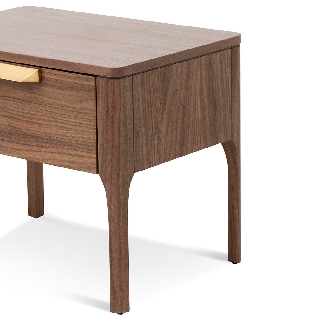 Aspen Wooden Bedside Table - Walnut - Bedside Tables