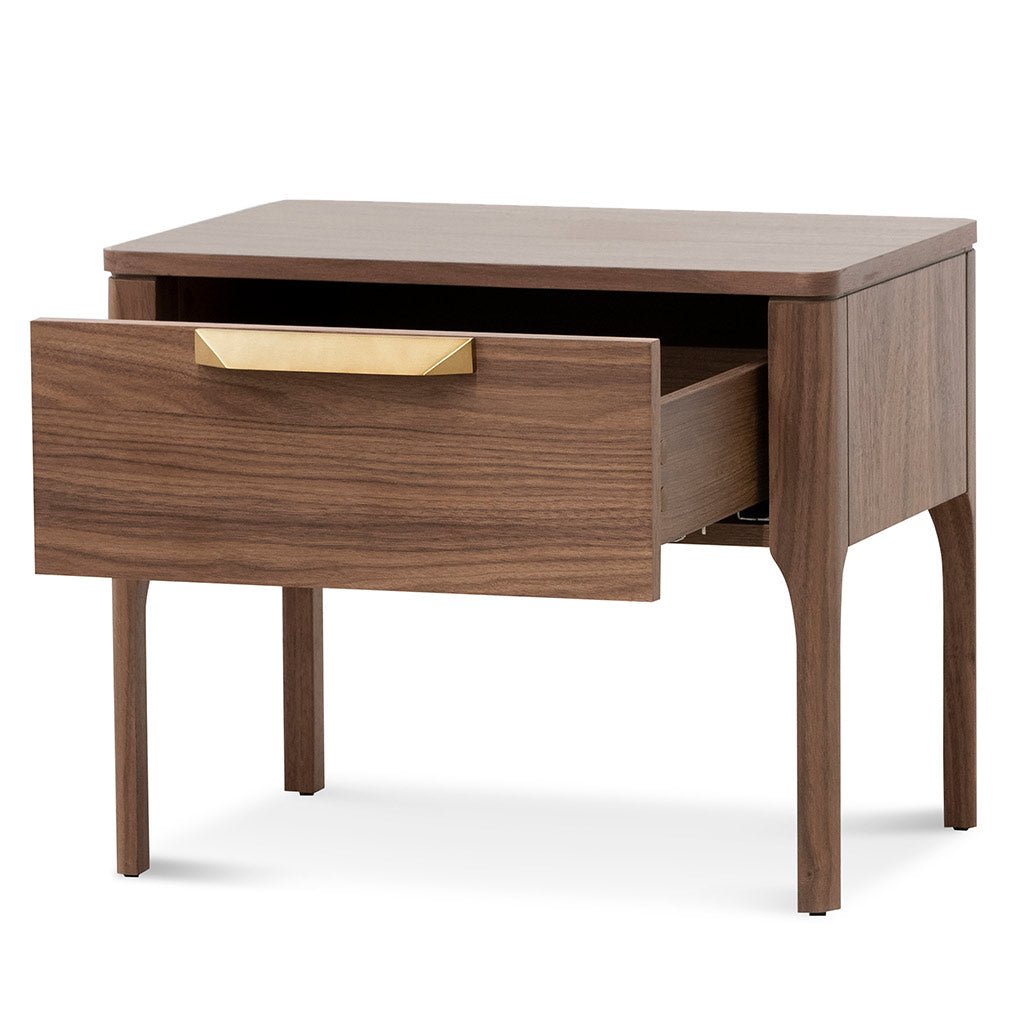 Aspen Wooden Bedside Table - Walnut - Bedside Tables