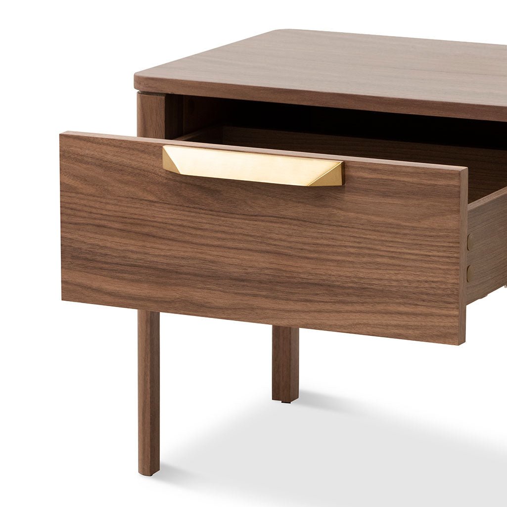 Aspen Wooden Bedside Table - Walnut - Bedside Tables