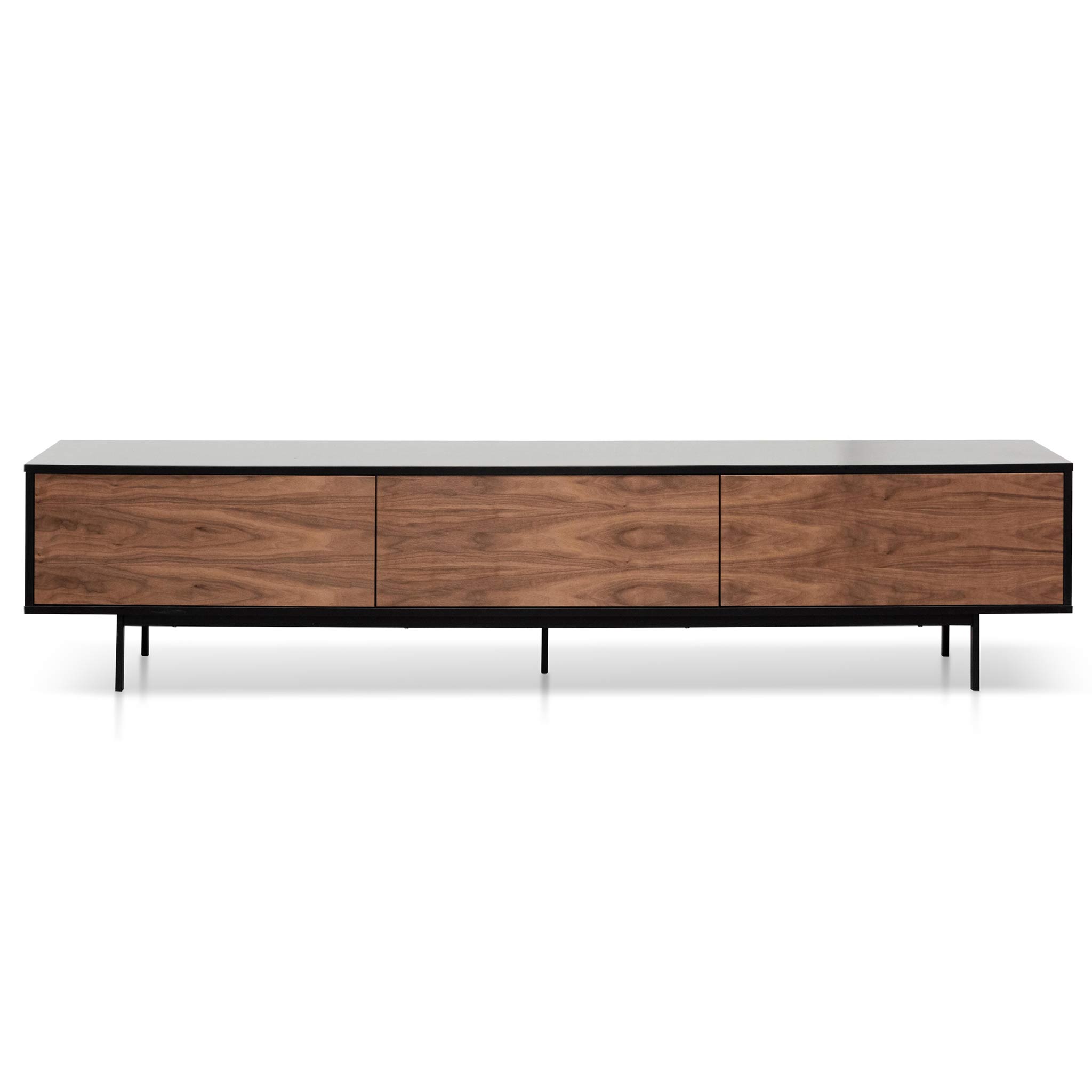 Aspen Wooden TV Entertainment Unit - Black Frame & Walnut finish Drawers - TV Units