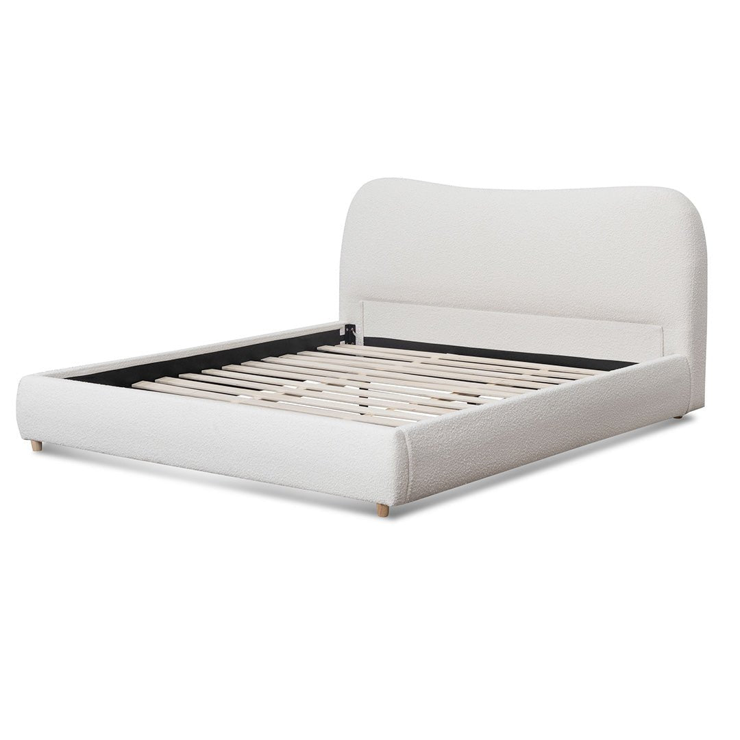Aurora Fabric C.King Bed - Pearl White - Beds