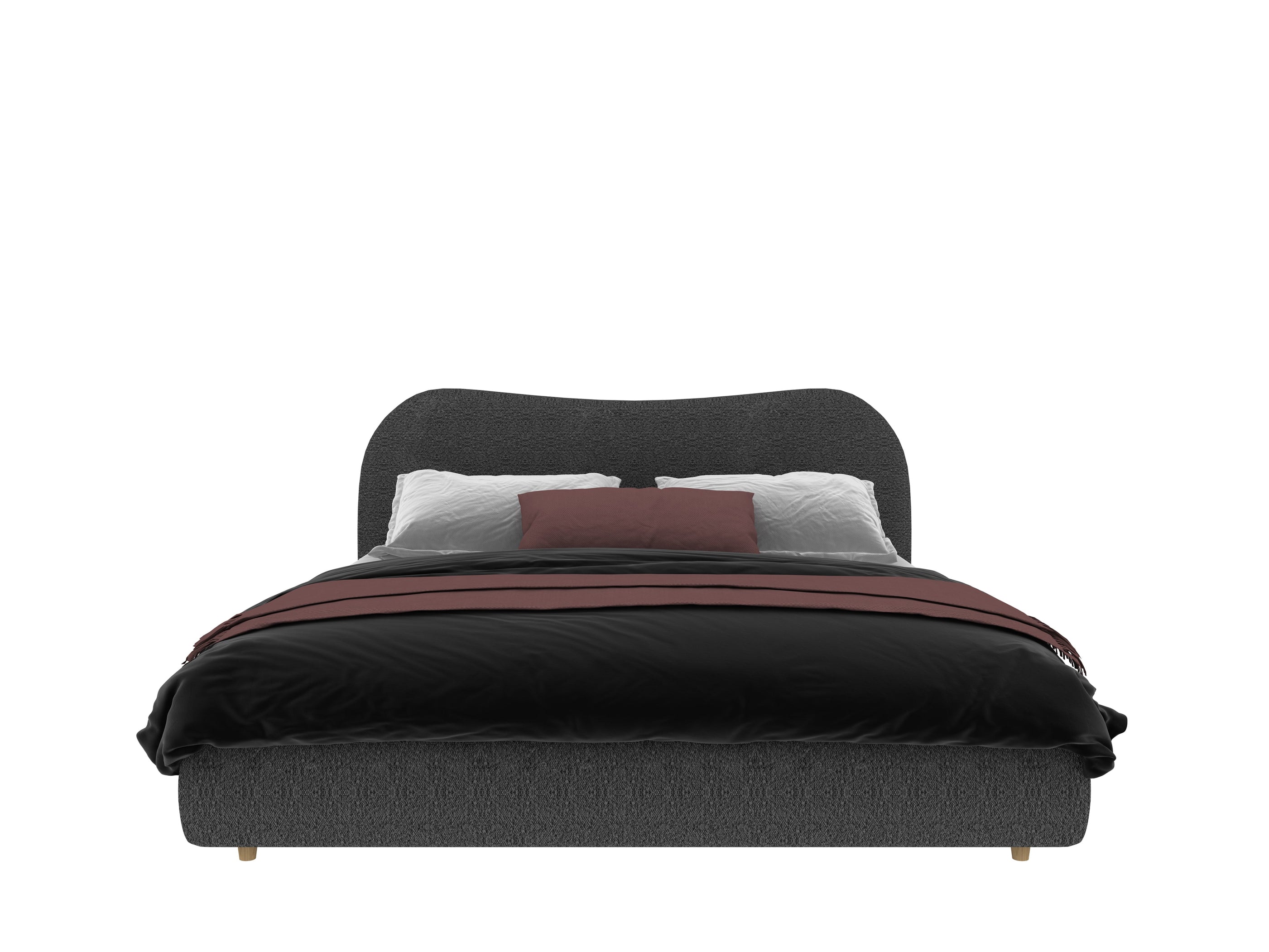 Aurora King Bed Frame - Charcoal Boucle - Beds