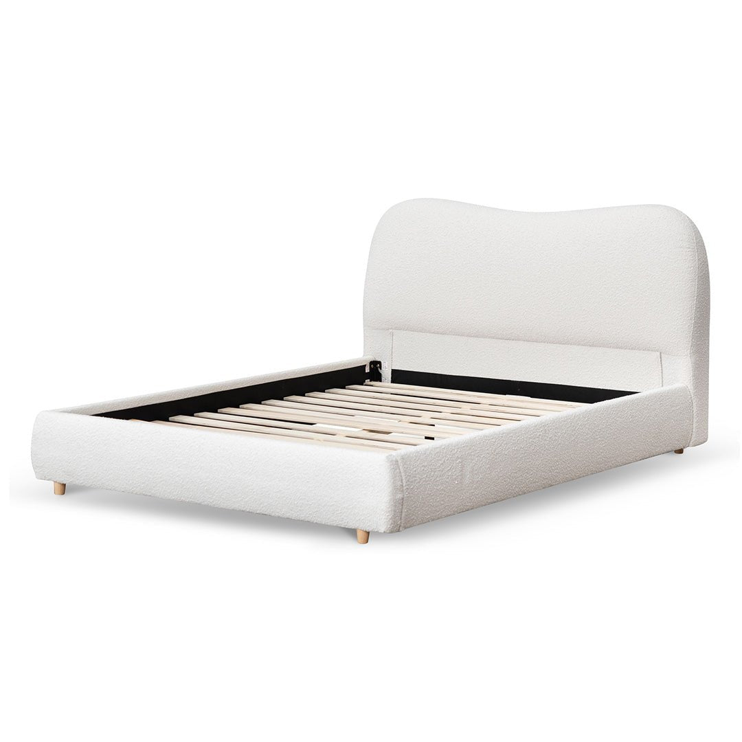 Aurora Queen Bed Frame - Cream White - Beds