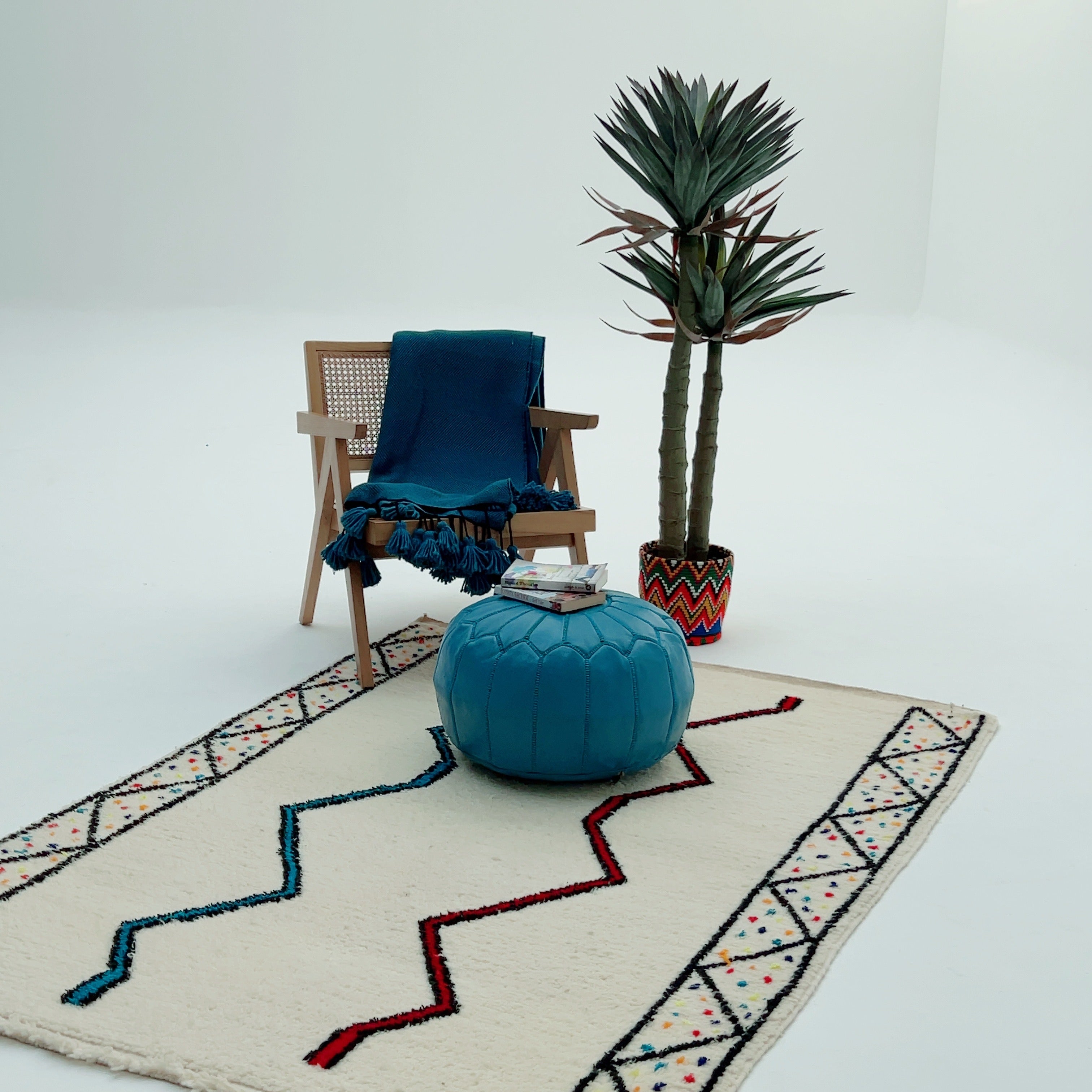 Azilal Rug - Colorful Lines & Dots - Azilal Rug