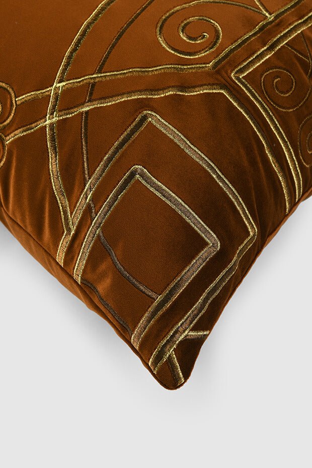 Baroque Pillow Cover , Amber - Pillow Covers
