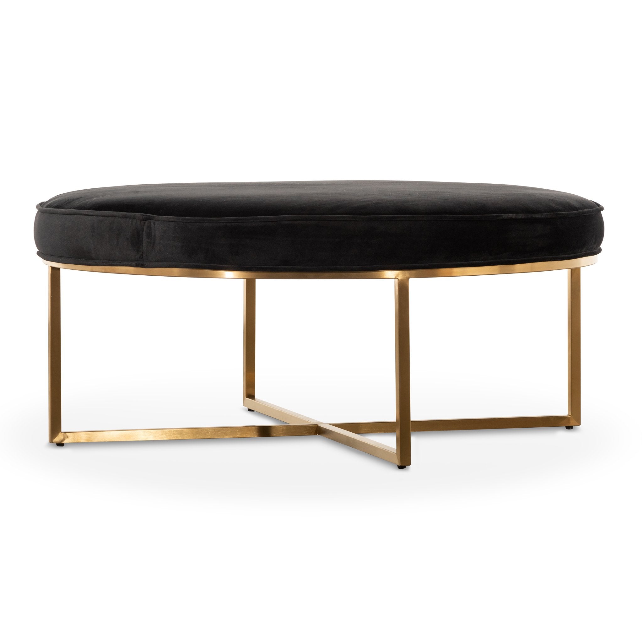 Bella Ottoman - Black Velvet - Ottomans