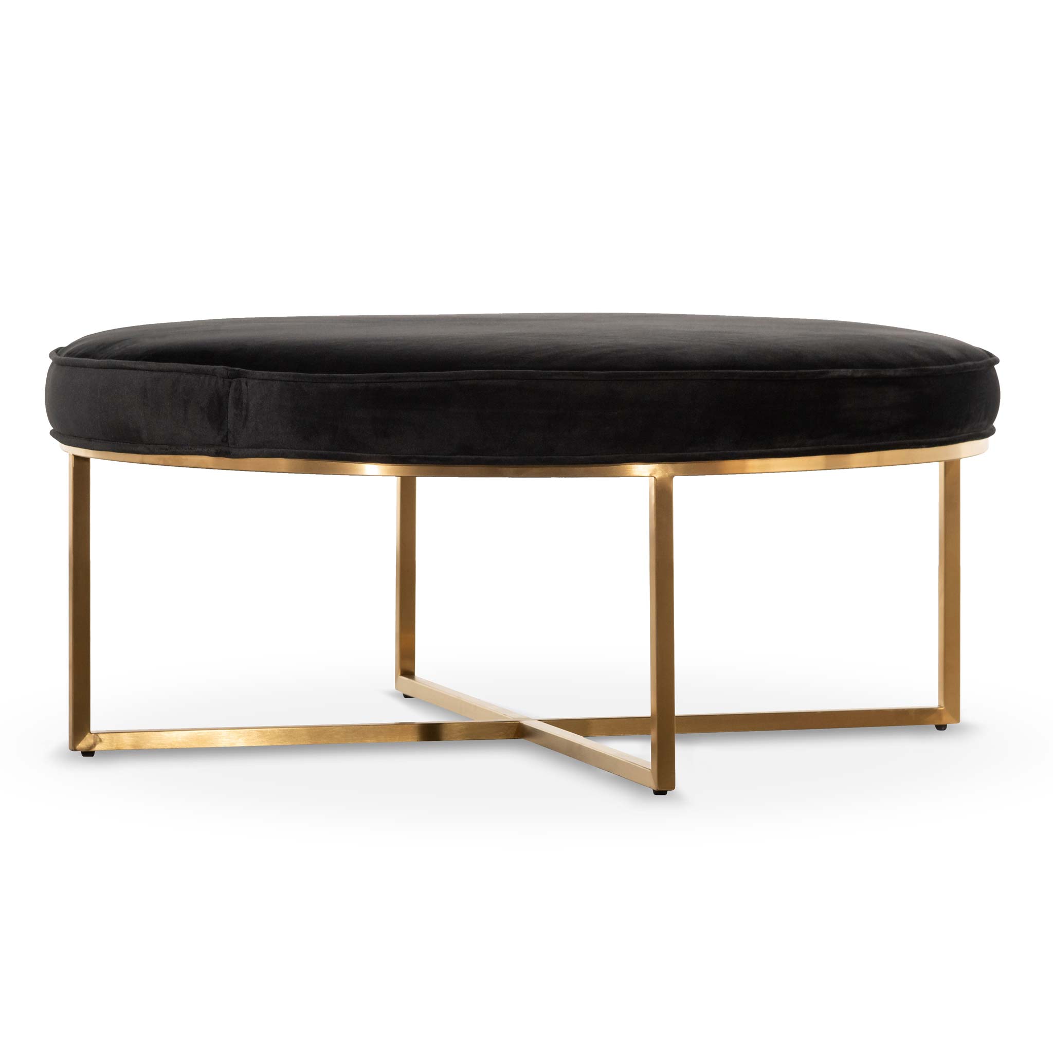Bella Ottoman - Black Velvet - Ottomans