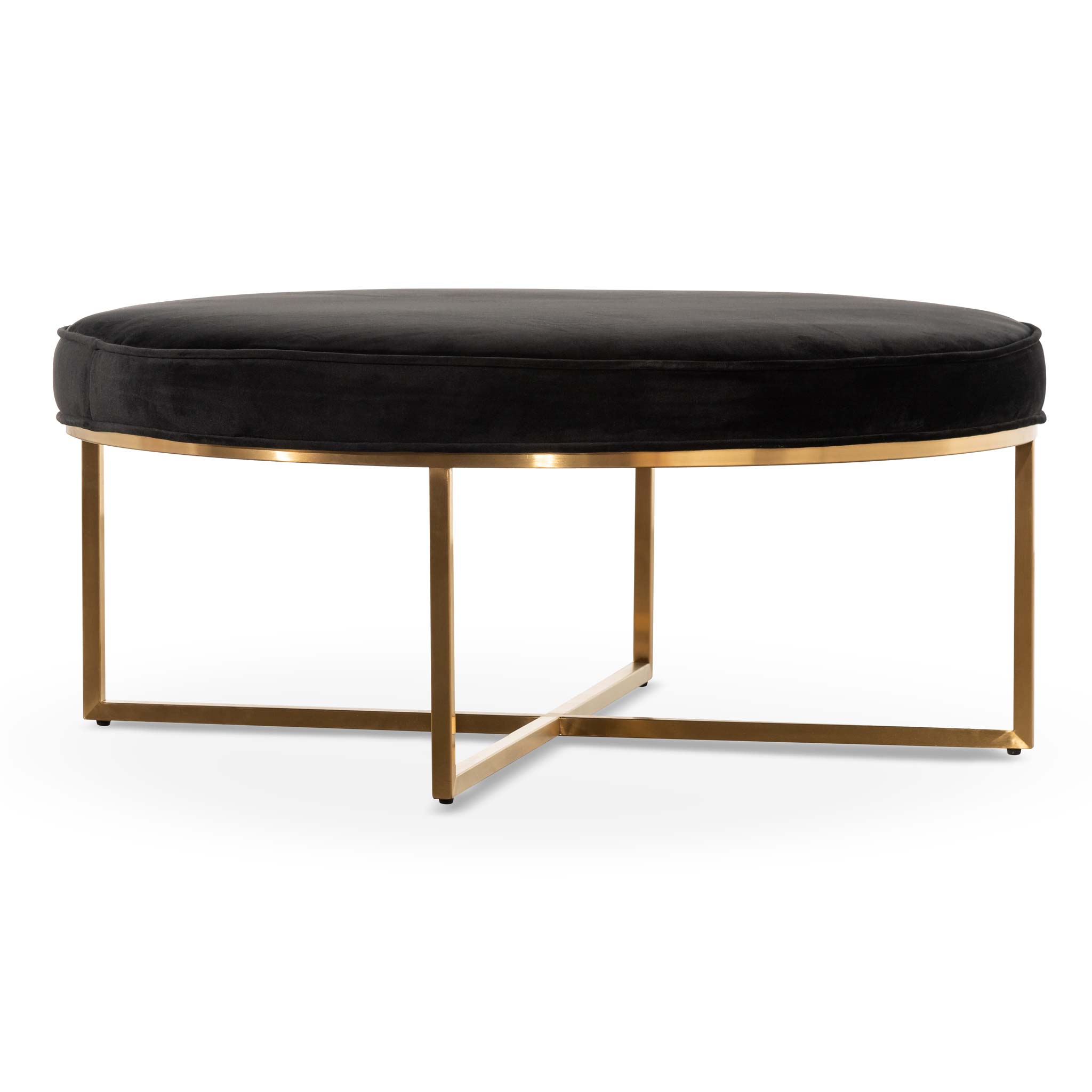 Bella Ottoman - Black Velvet - Ottomans