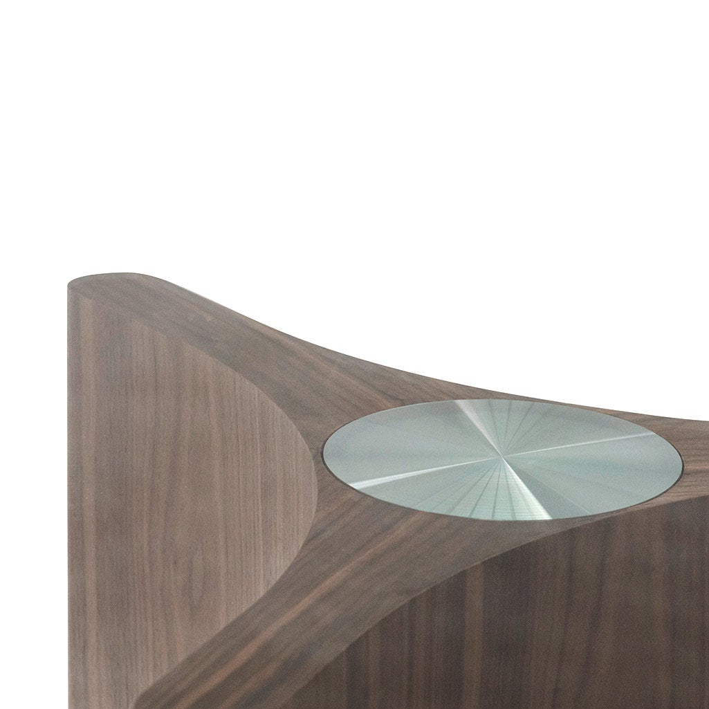 Blake 1.5m Round Glass Dining Table - Walnut - Dining Tables