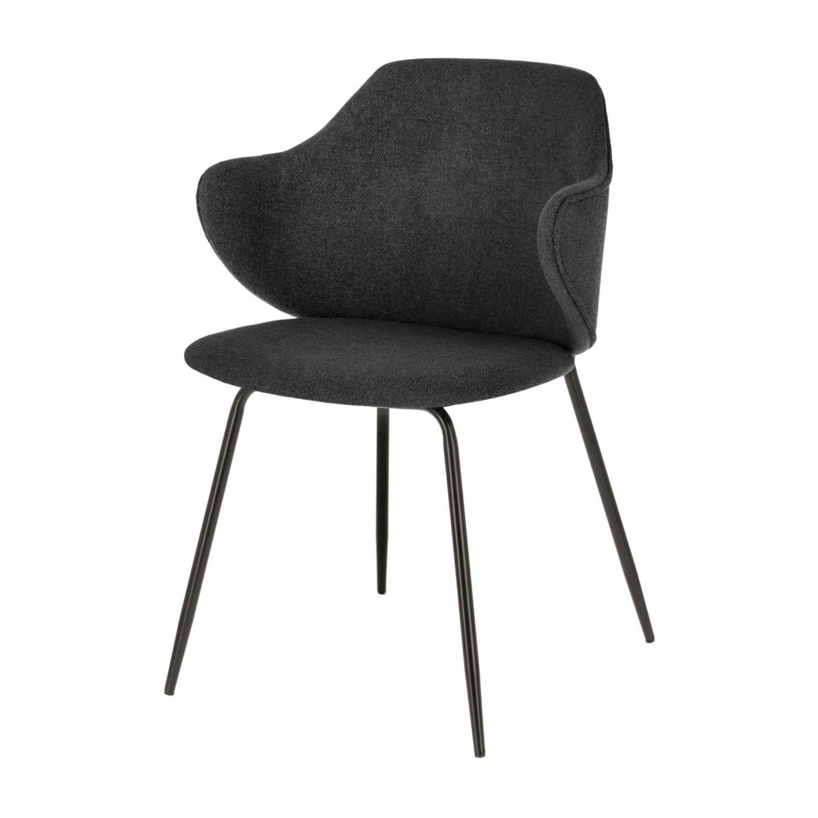 Budapest Fabric Dining Chair - Charcoal Black - Dining Chairs