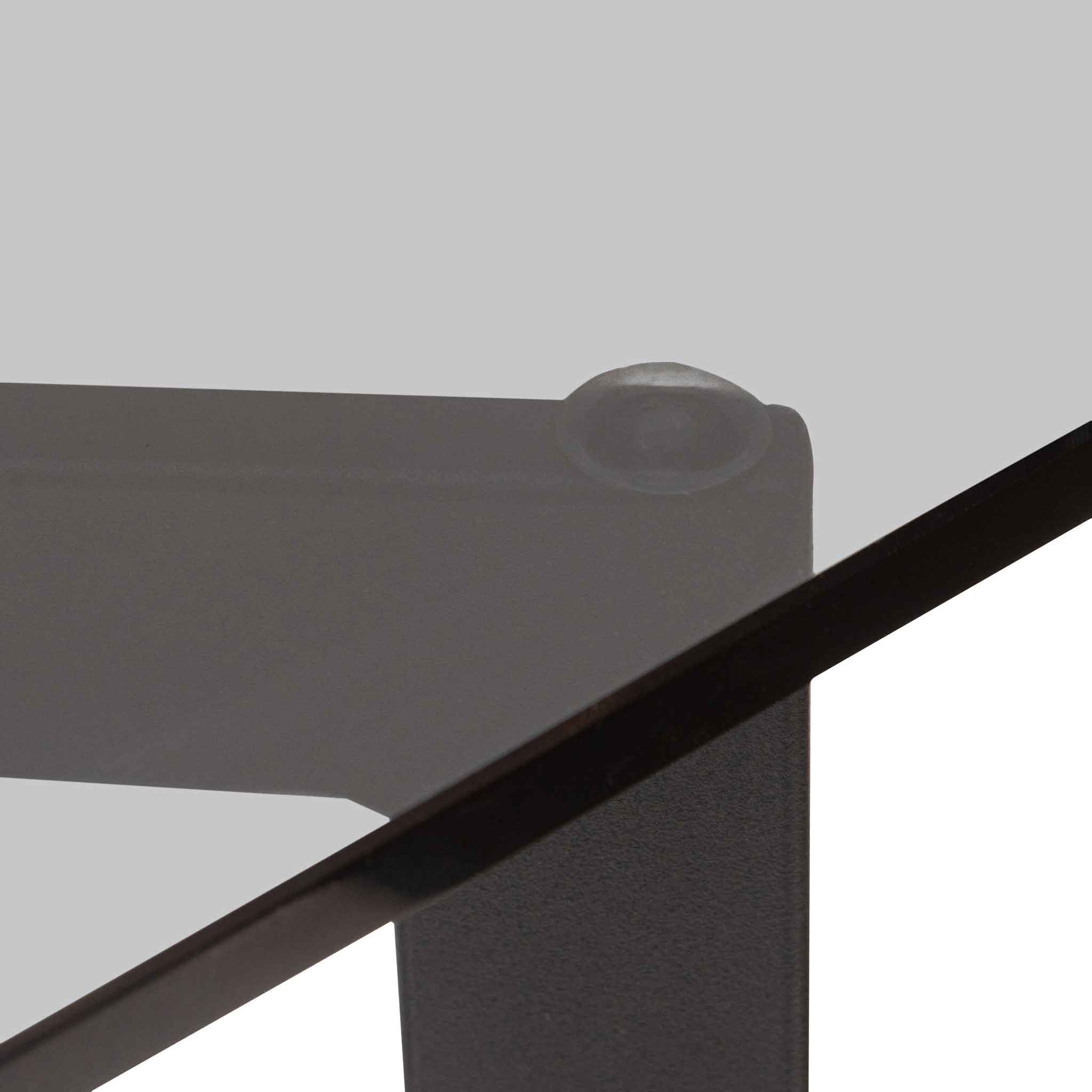Canyon 1.9m Grey Glass Dining Table - Black Base - Dining Tables