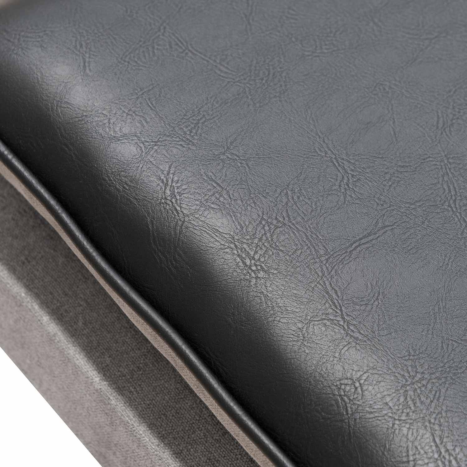 Carla Ottoman - Black and Grey Seat - Ottomans