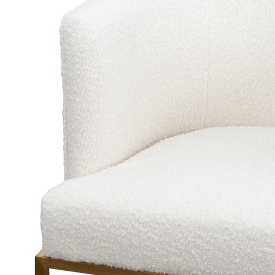Carmine Ivory White Boucle Lounge Chair - Brushed Gold - Armchairs