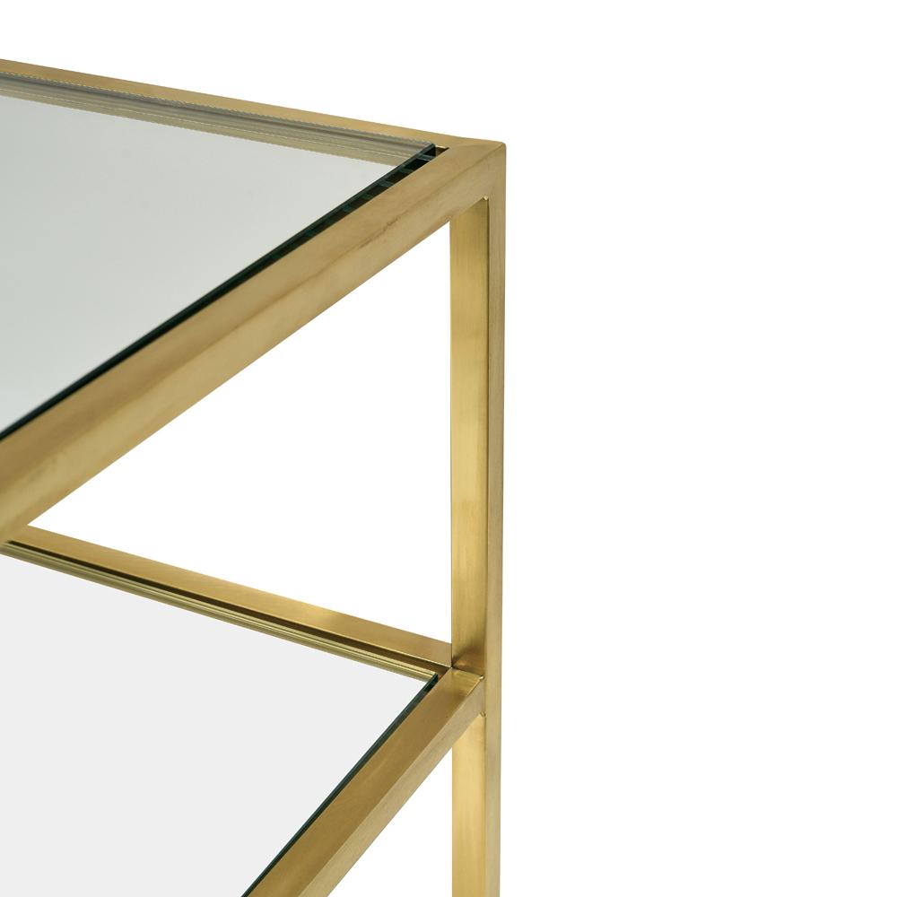 Carson Glass Console Table - Gold Base - Console