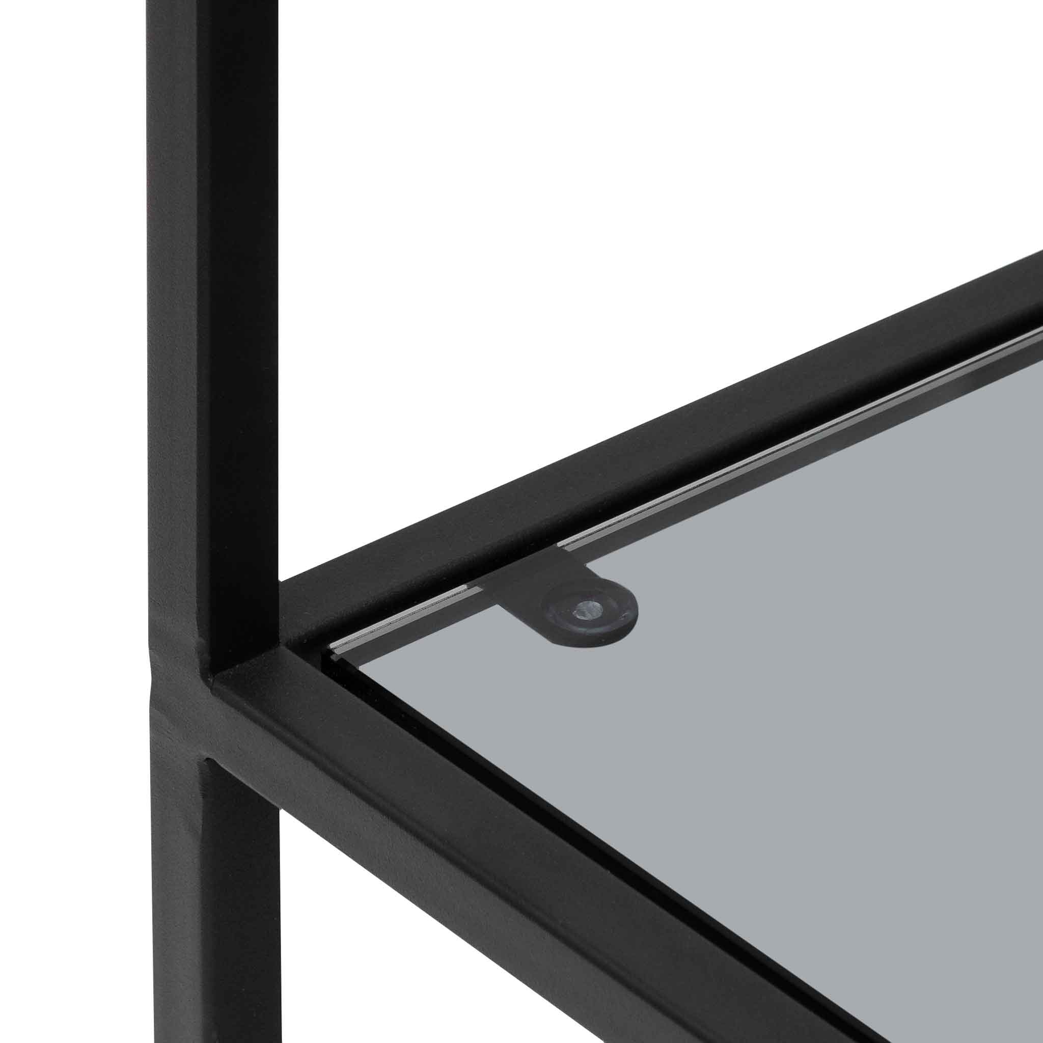 Carson Grey Glass Console Table - Black Base - Console