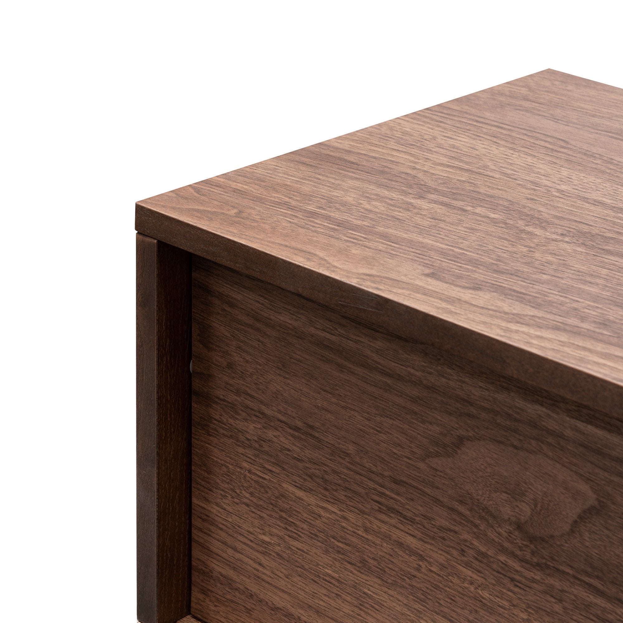 Cassandra Walnut Wooden TV Stand - Black Legs - TV Units
