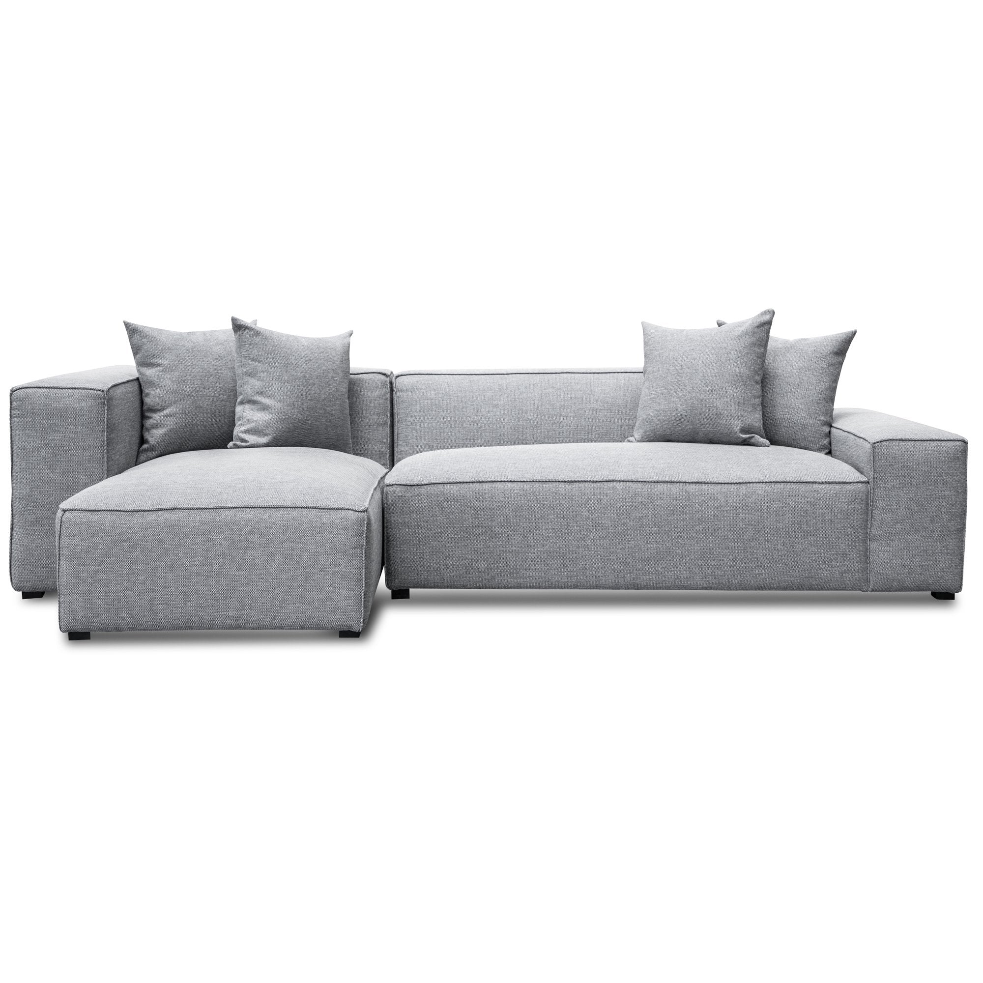 Charles 3S Left Chaise Sofa - Coin Grey - Sofas