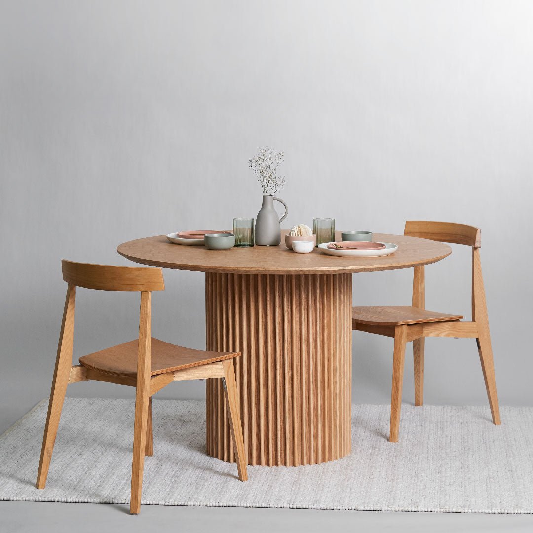 Deema 1.2m Round Wooden Dining Table - Natural - Dining Tables