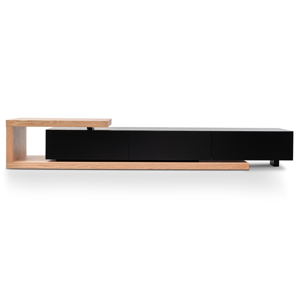 Destiny Extendable TV Stand - Natural Oak - Black Matte - TV Units