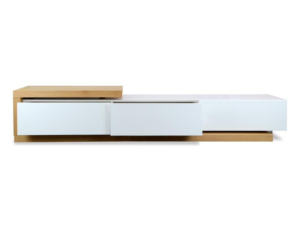 Destiny Extendable TV Stand - Natural - White - TV Units