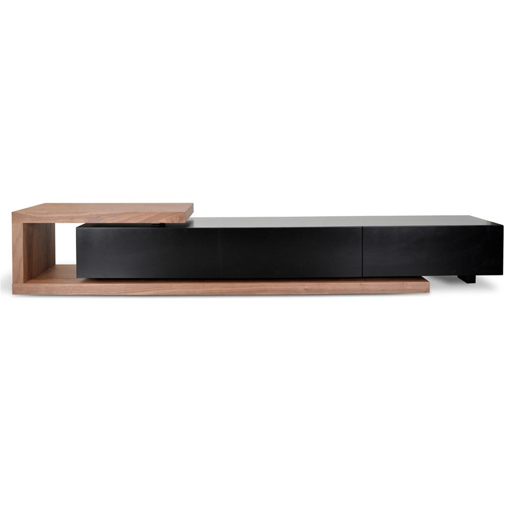 Destiny Extendable TV Stand - Walnut - Black Matte - TV Units