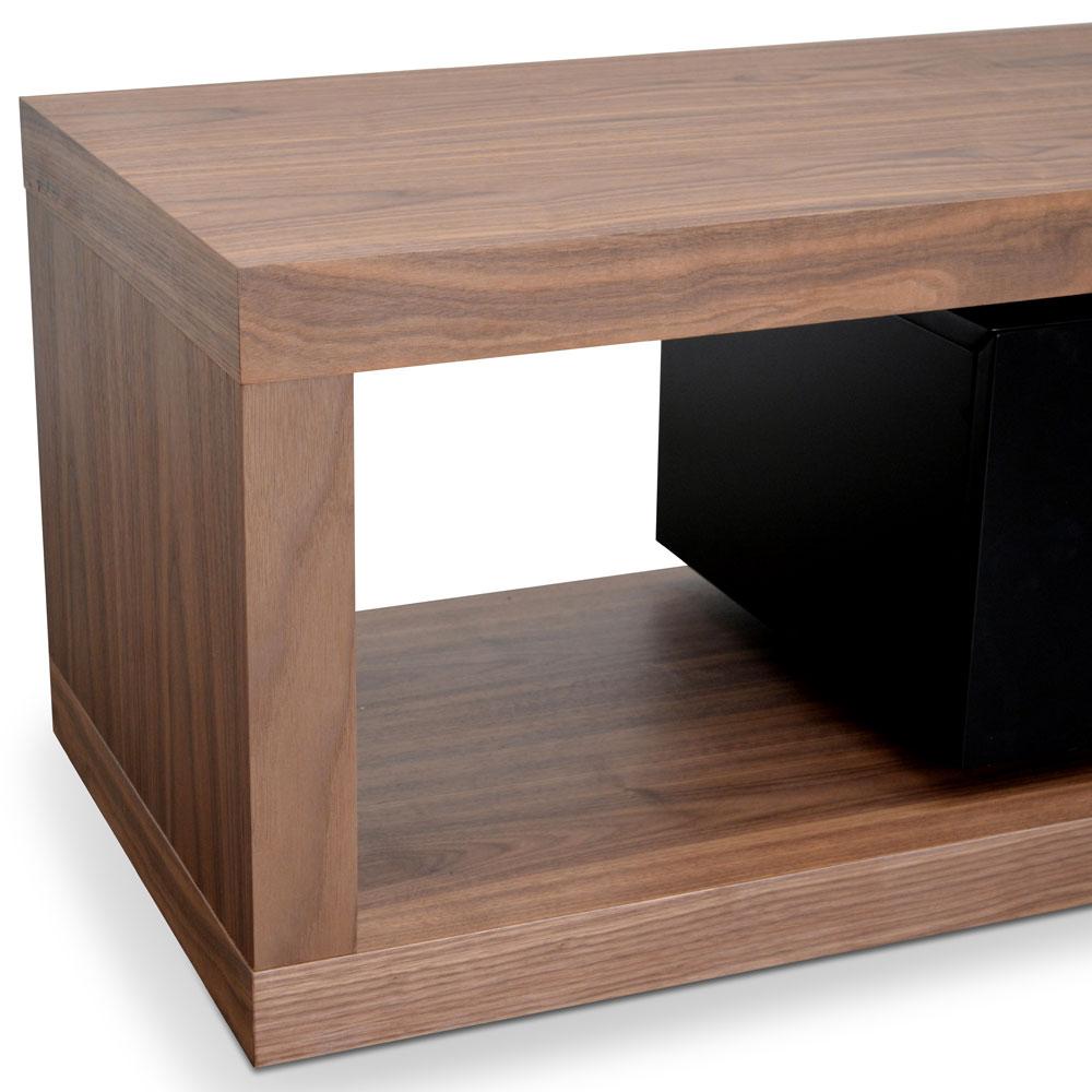 Destiny Extendable TV Stand - Walnut - Black Matte - TV Units
