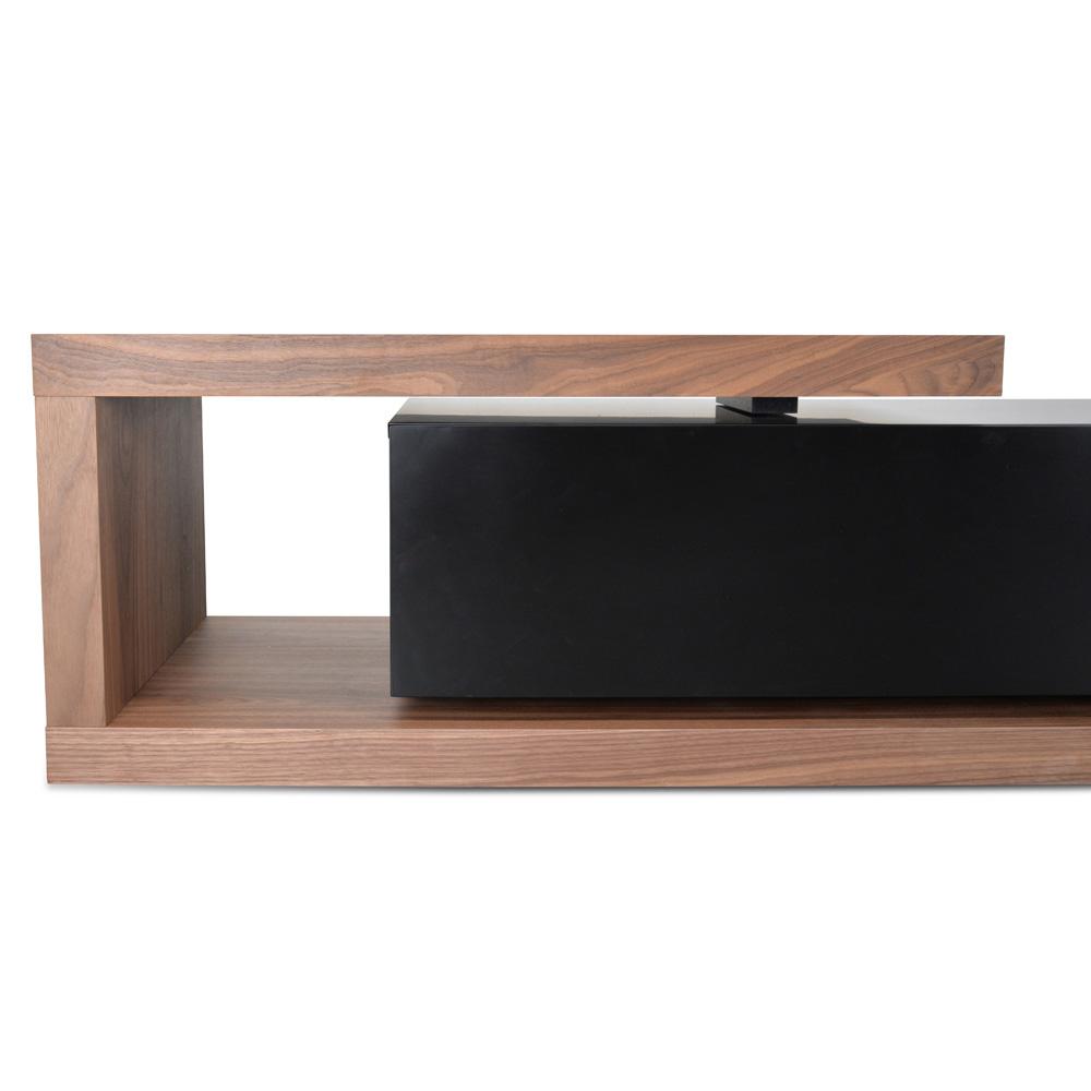 Destiny Extendable TV Stand - Walnut - Black Matte - TV Units