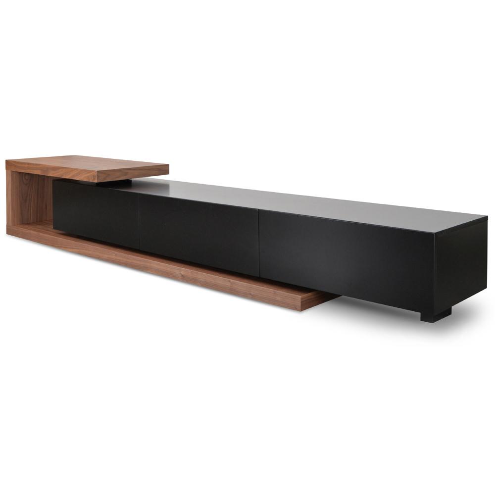 Destiny Extendable TV Stand - Walnut - Black Matte - TV Units