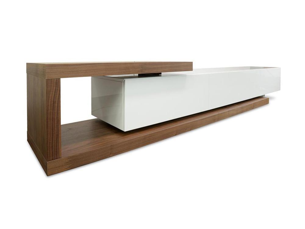 Destiny Extendable TV Stand - Walnut - White - TV Units