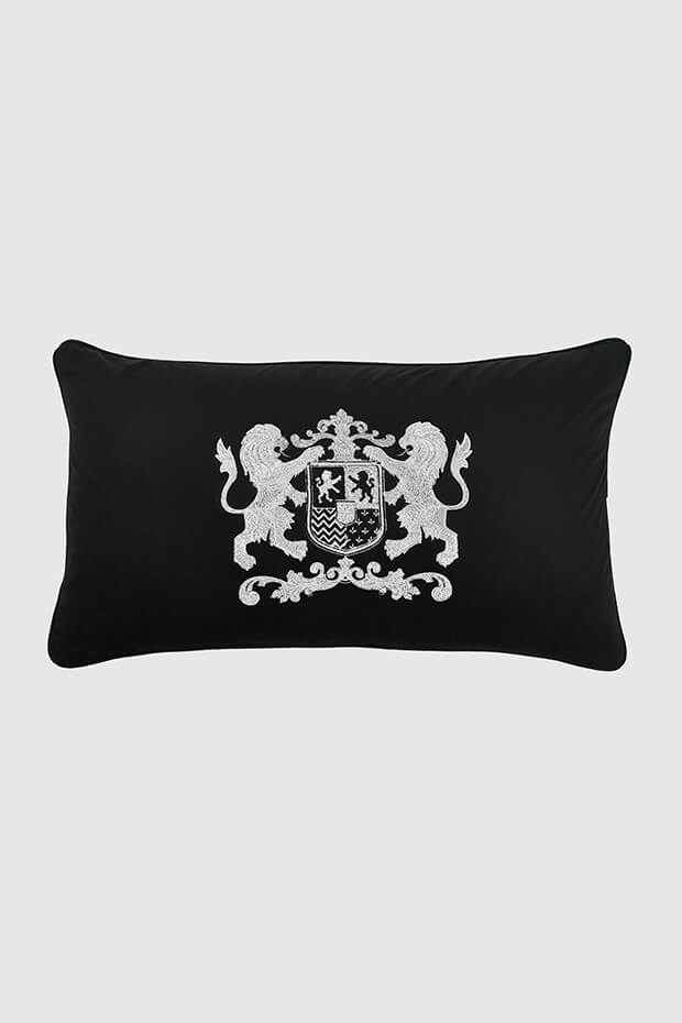 Dynasty Lumbar Pillow Cover , Black - Pillow Covers