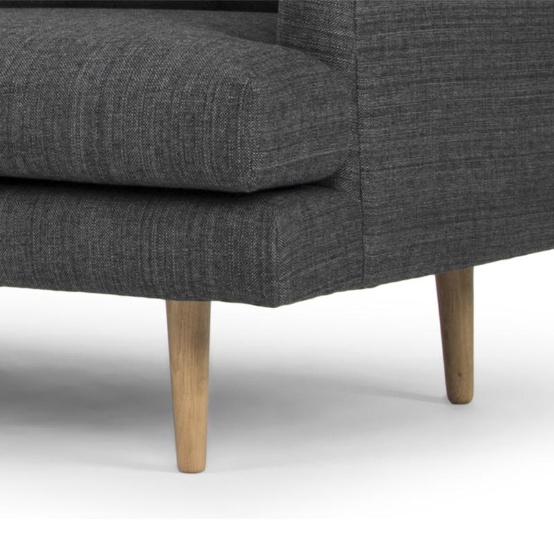 Eleanor 3S Sofa Right Chaise - Metal Grey - Sofas