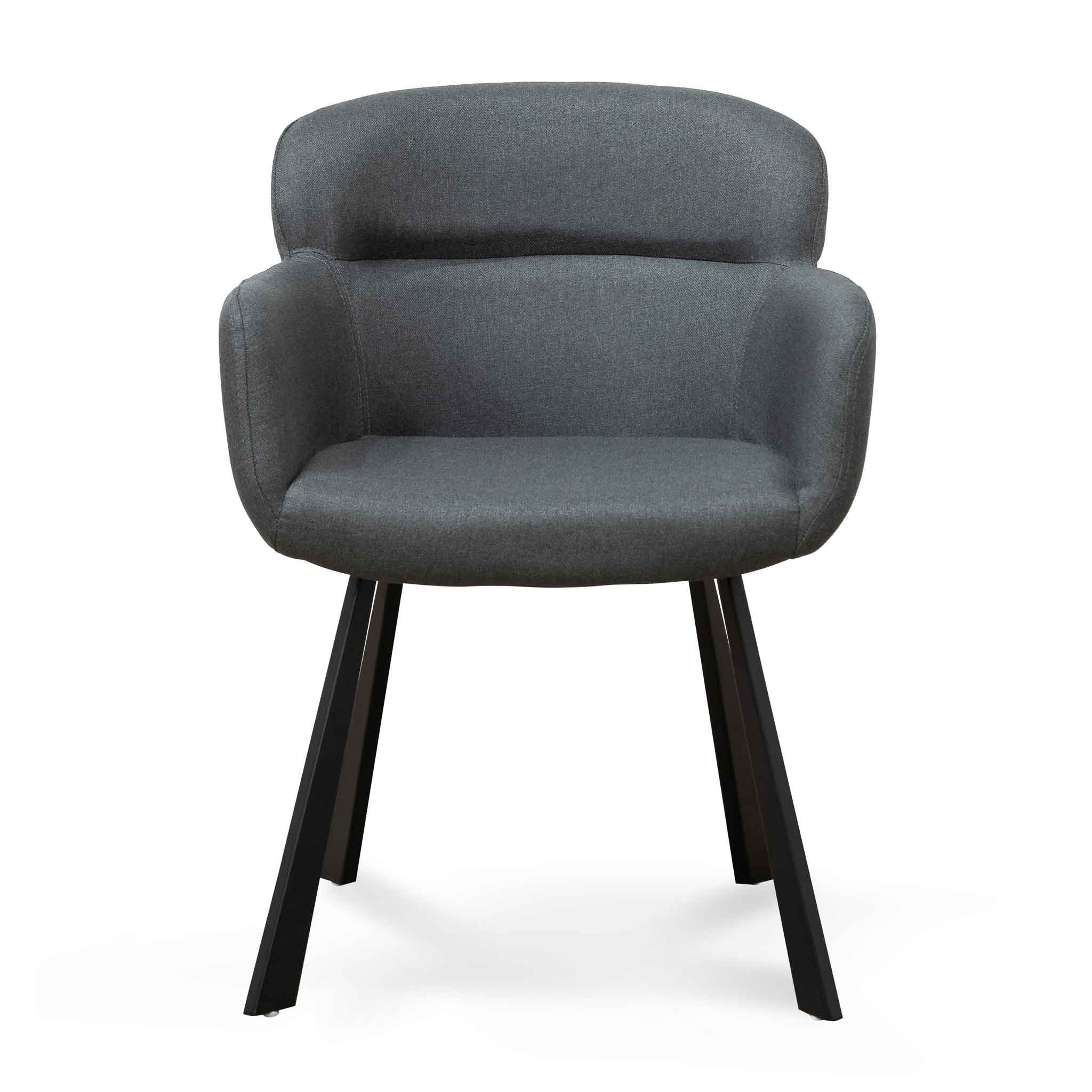 Ethan Fabric Dining Chair - Gunmetal Grey - Dining Chairs