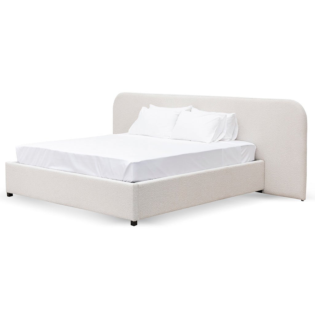 Felix King Bed Frame - Cream White - Beds