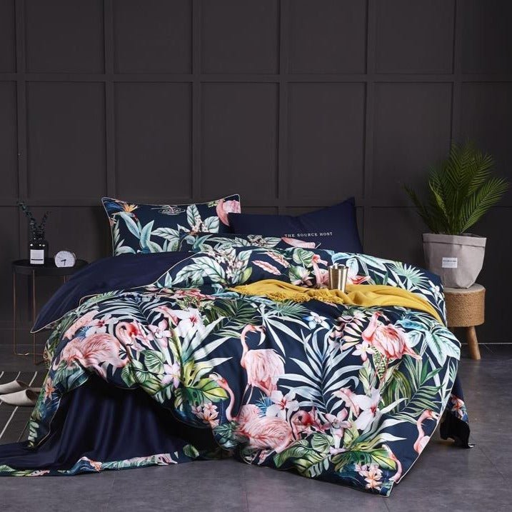 Flamingo Duvet Cover Set (Egyptian Cotton, 500TC) - Duvet Covers