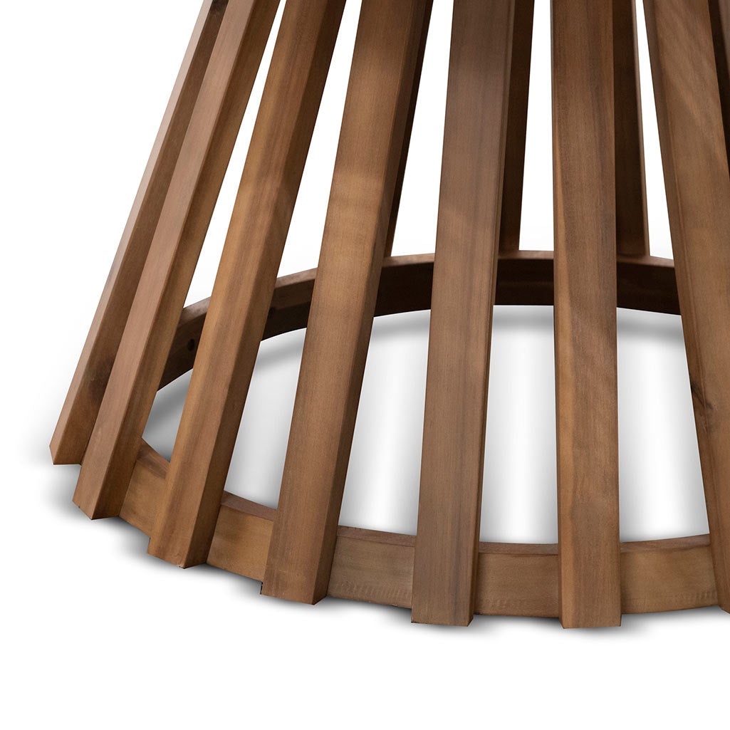 Fredrinn Round Outdoor Dining Table - Natural Light - Dining Tables