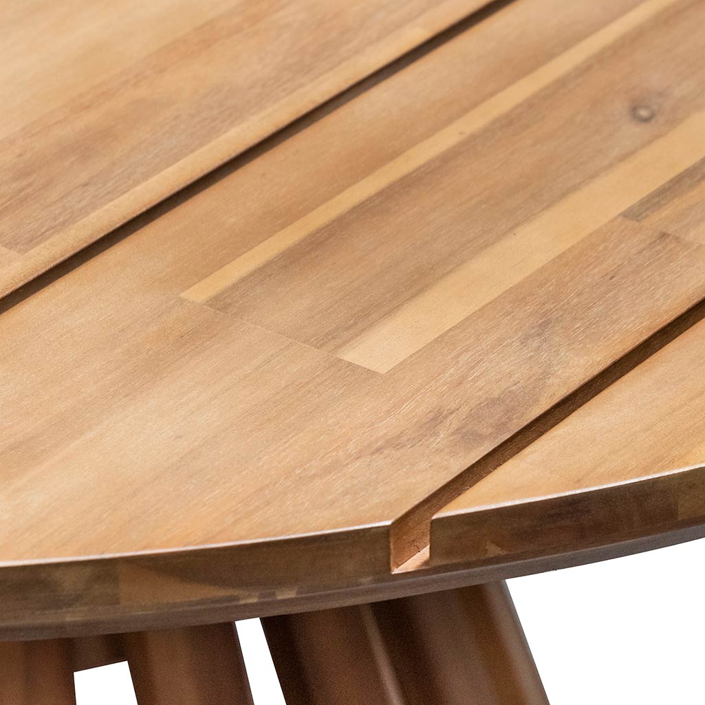 Fredrinn Round Outdoor Dining Table - Natural Light - Dining Tables
