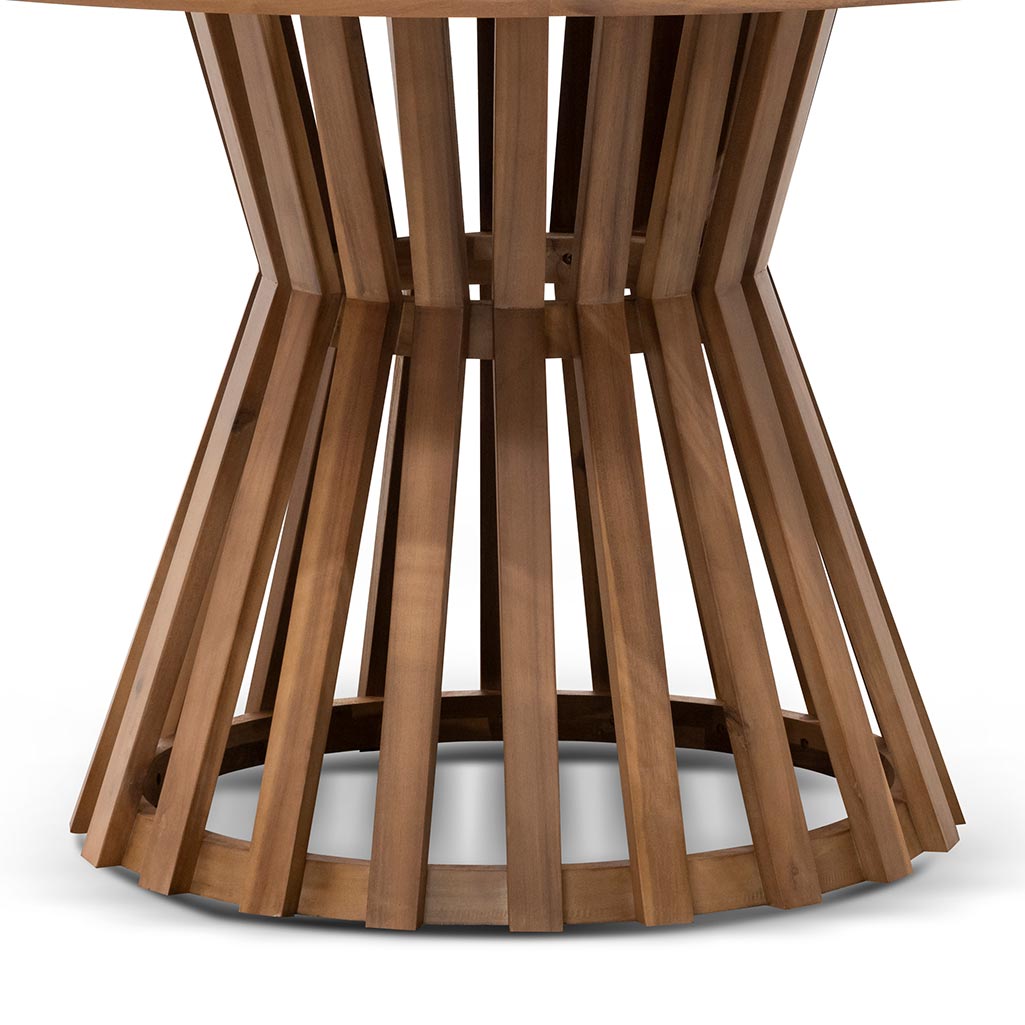 Fredrinn Round Outdoor Dining Table - Natural Light - Dining Tables